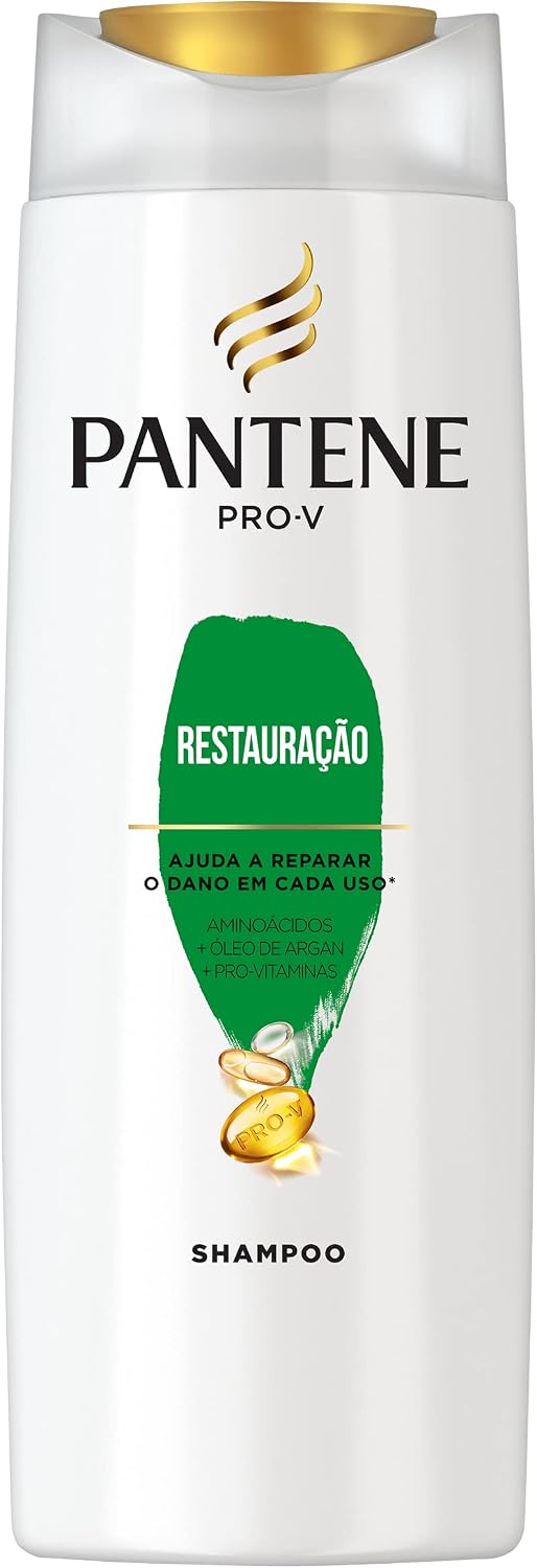 Pantene - Shampoo Restauração, Reparação de Danos a Cada Uso, com Óleo de Argan, Tratamento Capilar, 400 ml
