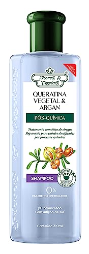 Shampoo Pós-Química Queratina Vegetal e Argan Flores & Vegetais 310ml